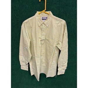 90s Made in the Shade Yellow Plaid Long Sleeve Shirt Sz Medium